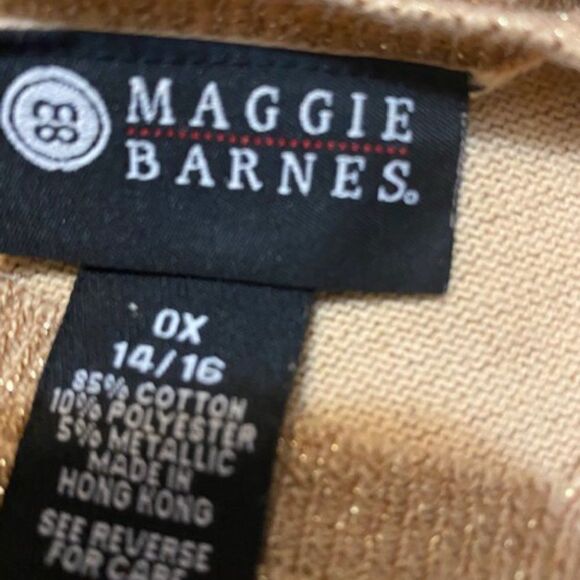 Maggie Barnes V-neck Gold sweater, size 0X/14-16 - Picture 3 of 3